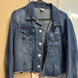 Blue Jean jacket with tweed buttons